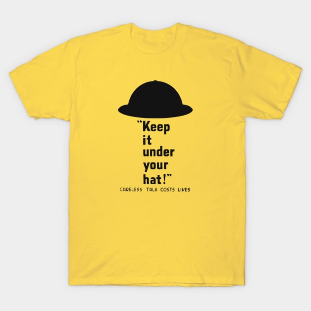 Keep It Under Your Hat - WW2 Propaganda T-Shirt by warishellstore